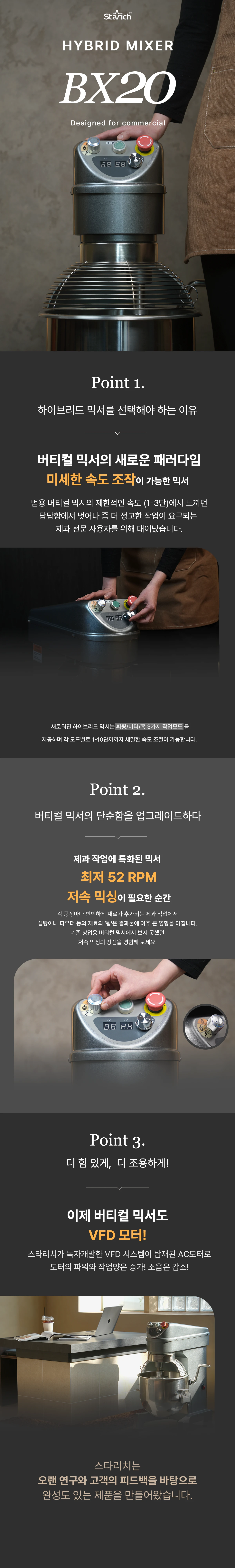BX20 하이브리드 믹서 핵심 기능