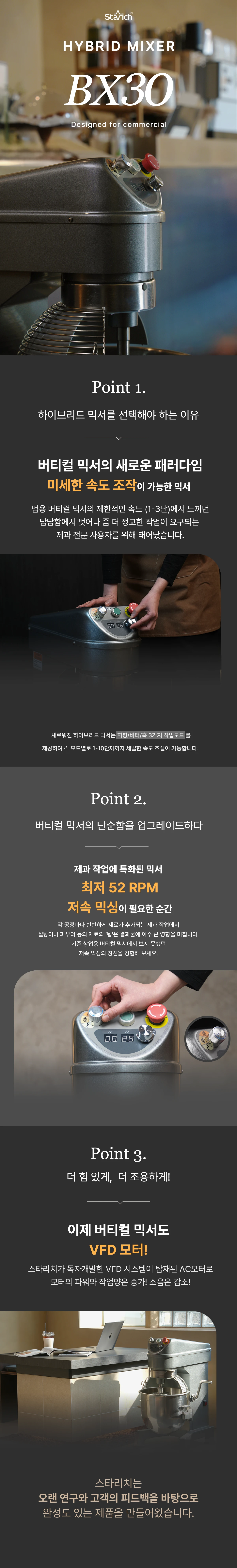 BX30 하이브리드 믹서 핵심 기능